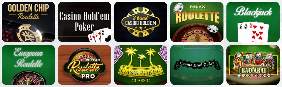 Jeux de table au Magik Casino
